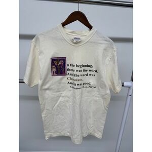 Vintage Hanes Confections Chocolate T Shirt White size Medium